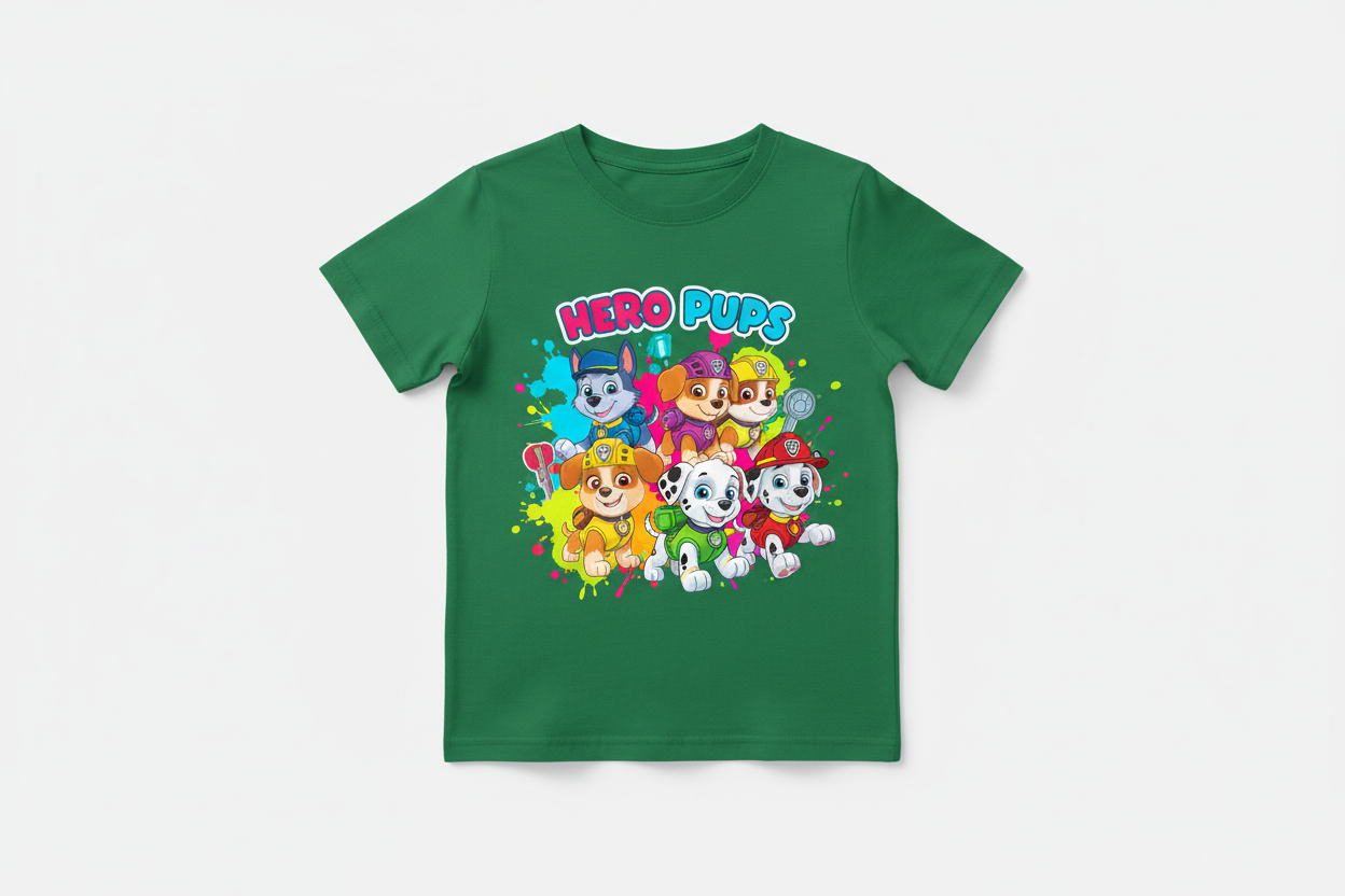 Green Kids Cartoon T-Shirt