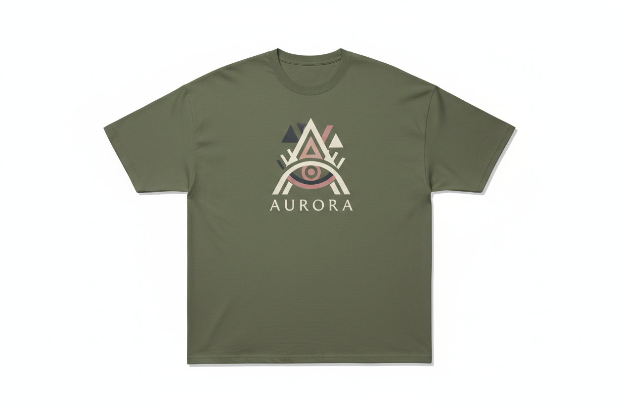 Olive Oversized Logo T-Shirt L