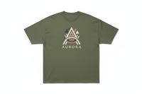 Olive Oversized Logo T-Shirt L