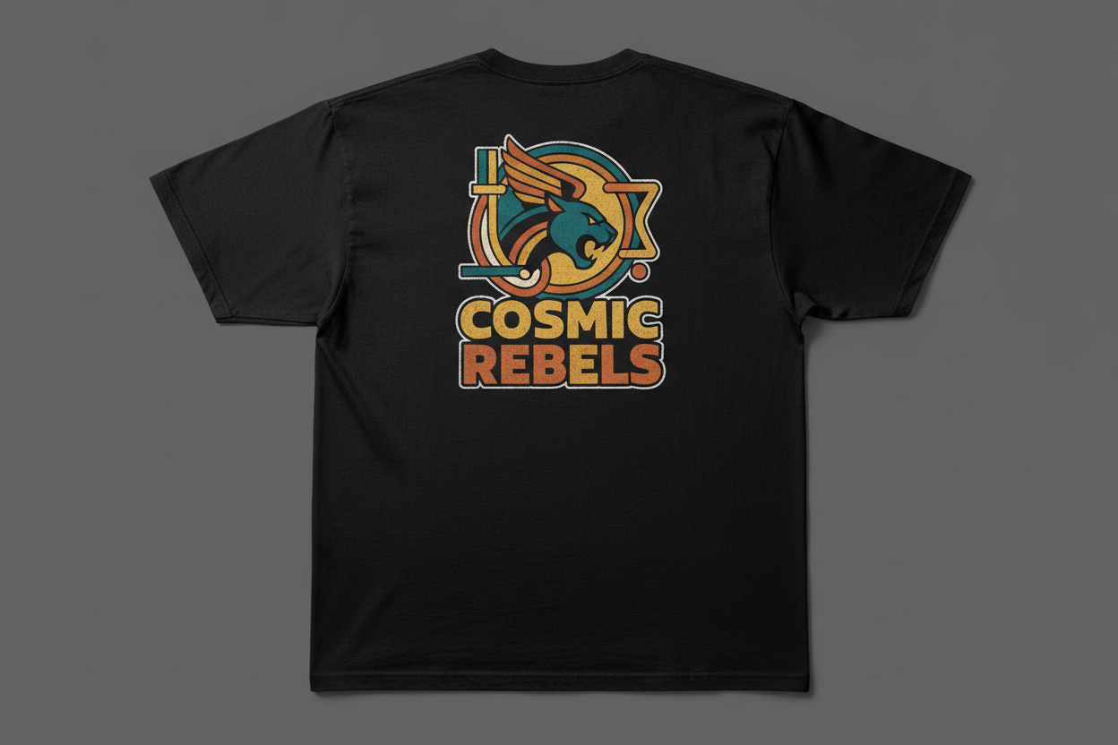 Premium Black T-Shirt Back - Large Logo