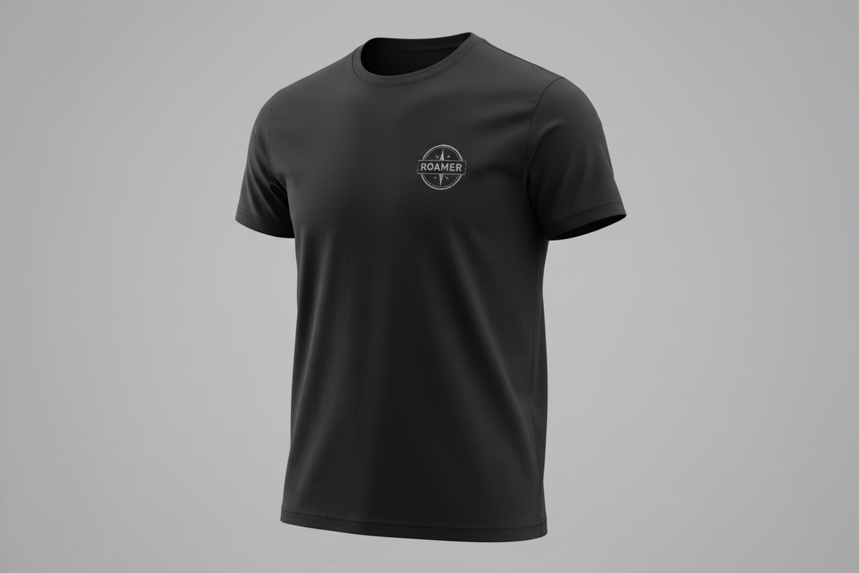 Premium Black T-Shirt Front - Small Logo