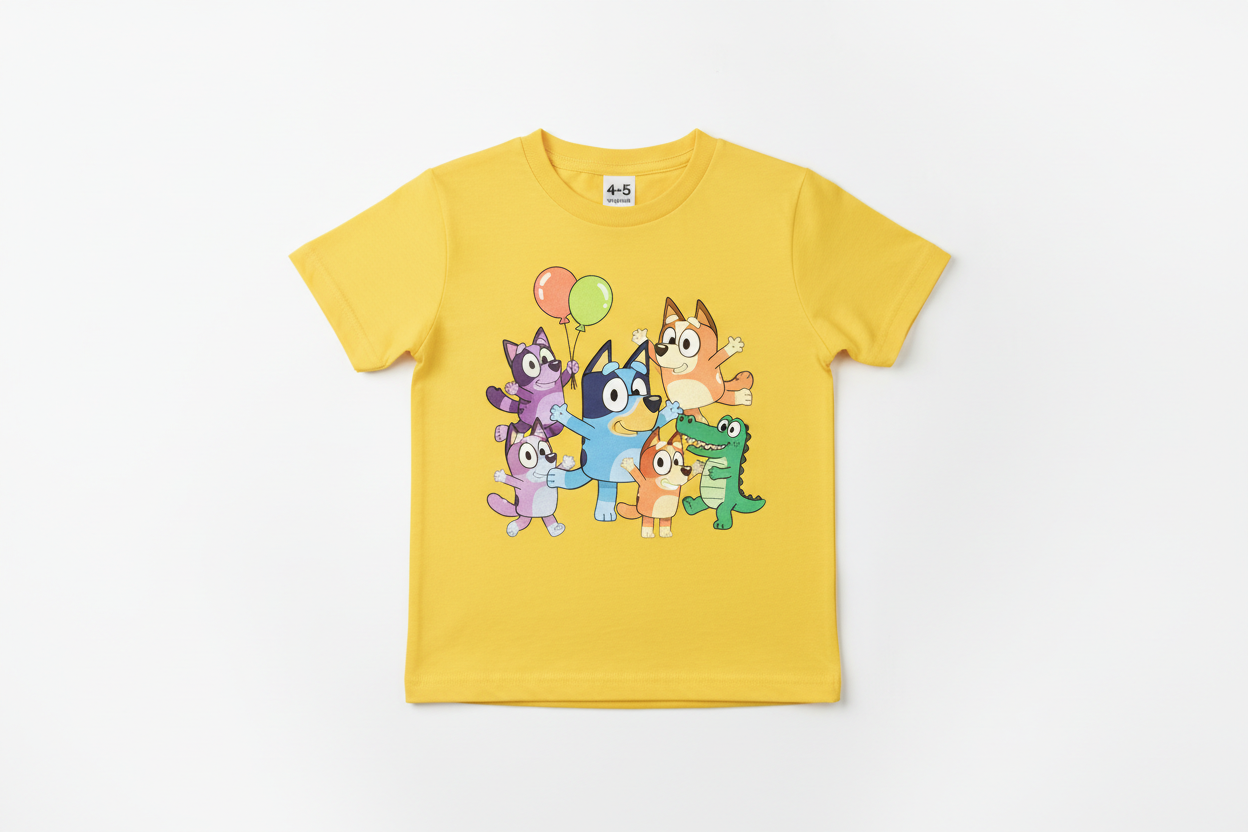 Yellow Kids Cartoon T-Shirt
